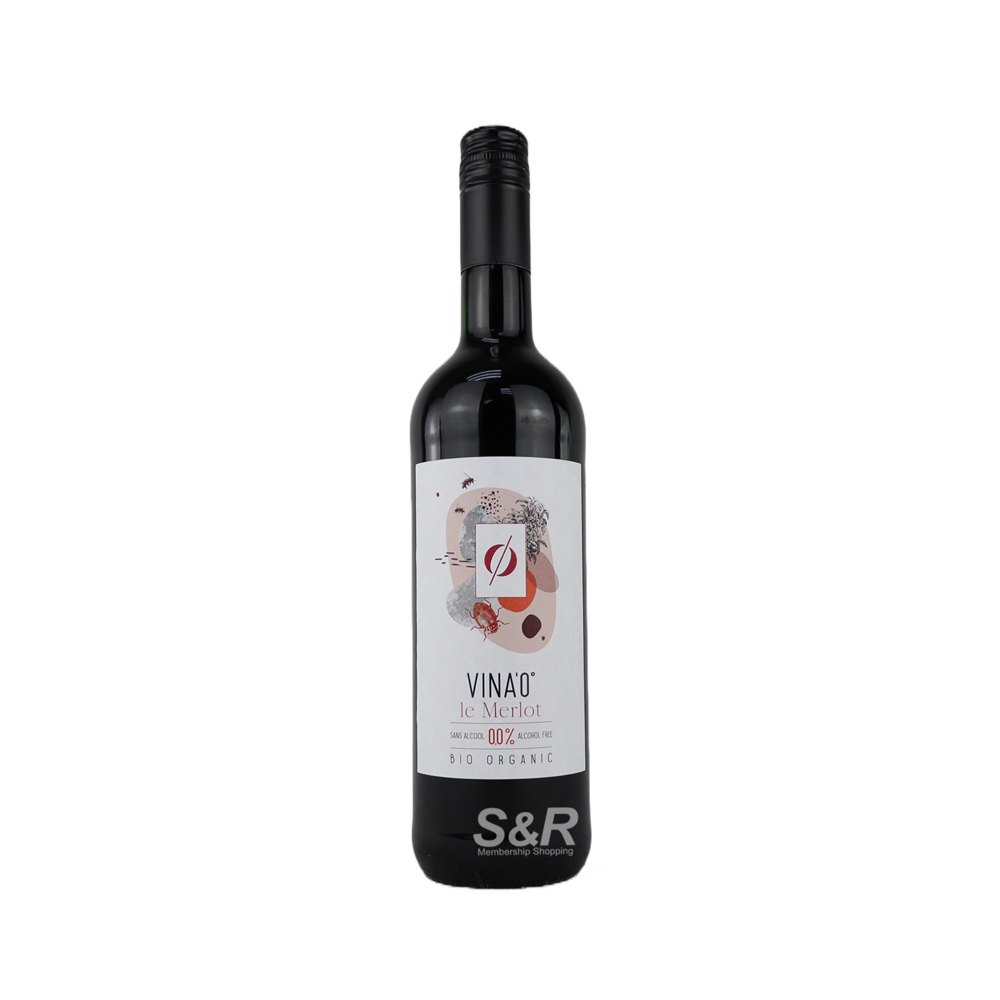 Vina'0 Le Merlot Bio Organic Non-Alcoholic Wine 750mL Vina'0 Le Merlot Bio Organic Non-Alcoholic Wine 750mL